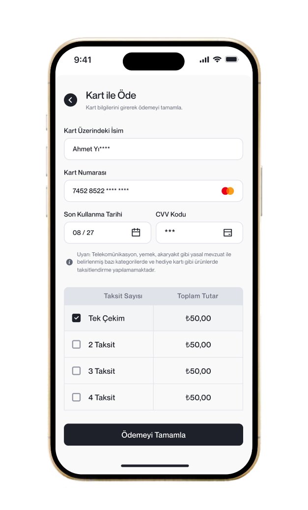 Papel taksit seçenekleri resmi
